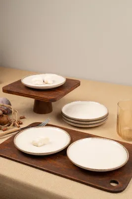 Produktbild von Hermia Concept, MOD15DUS6730P02, Dessertteller, Kuchen-Servierset (6-teilig), Creme, Porzellan, 15 x 15 cm
