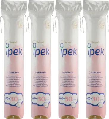 Produktbild von Ipek Runde Make-up Entferner Pads – Wattepads – 600 Stück (4x150)