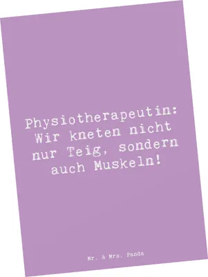 Produktbild von Mr. & Mrs. Panda Postkarte Spruch Physiotherapeutin Humor - Lavendeltraum - Geschenk, Beruf, Ansichtskarten, Dankbarkeit, personalisierte Geschenke, Fachwissen, Grußkarte