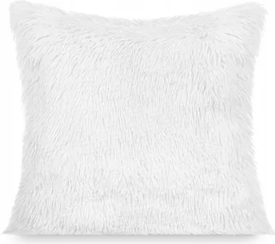 Zdjęcie produktu dla Poszewka dekoracyjna YETI 40x40 cm biała futrzana mikrofibra z zamkiem