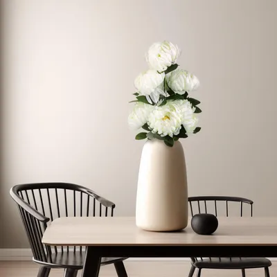 Produktbild von Künstliche Pflanze - Heimdekoration - Chrysantheme - Weiß - 12 x 58 cm 1 Stück [11912A], KI-generiertes Bild