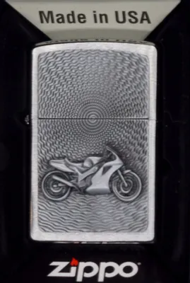 Obrázok produktu pre Zapa?ova? Zippo 2000225 Motor Bike Emblem benzínový vetruodolný kovové puzdro