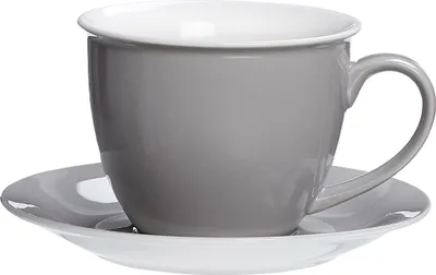 Produktbild von Ritzenhoff & Breker DOPPIO Milchkaffee Tasse mit Untertasse 350 ml grau