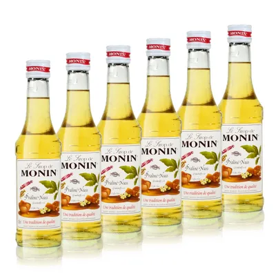 Immagine prodotto di 6x Sciroppo di noci pralinate Monin, bottiglia da 250 ml