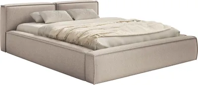 Produktbild von Selsey Tilves Slim – Polsterbett 200x200 mit Bettkasten und Lattenrost, Chenille, beige