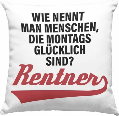 Produktbild von Trendation - -  Renter Deko-Kissen mit Füllung 40x40 Ruhestand Geschenk Rente Mann Frau Lustig Renteneintritt Abschied Rentnerin Sprüche  (Blau)