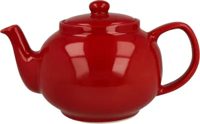 Produktbild von Teekanne Timm aus Keramik, rot, 1,6 l, bauchige Form mit schlanker Tülle