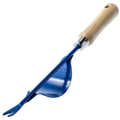 Immagine prodotto di Sarchiello estirpatore erbacce - Acciaio inossidabile - Manico in legno - 36,5 cm - Blu