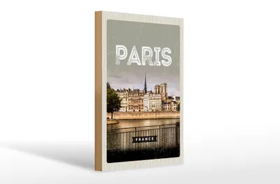 Produktbild von Holzschild Reise 20x30cm Paris Frankreich Architektur