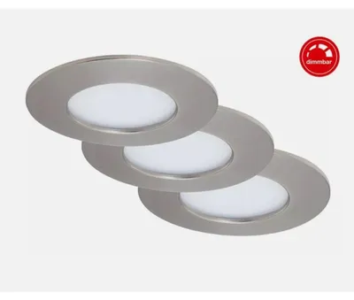 Image de Briloner Lampes encastrées, jeu de 3 3xLED 5W nickel mat