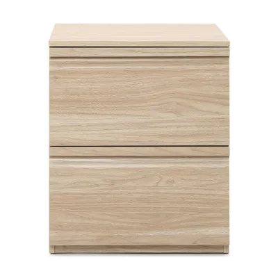 Produktbild von Nachttisch Holz mit 2 Schubladen, Holzoptik | B40 x T40 x H49 cm