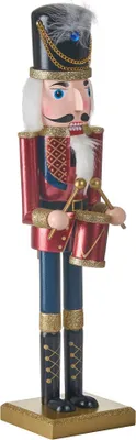 Produktbild von BELIANI Nussknacker-Figur rot Kiefernholz handgefertigte Weihnachtsdeko