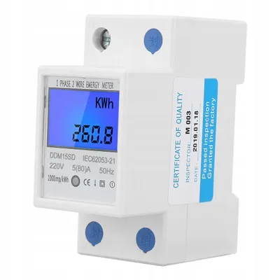 Zdjęcie produktu dla Licznik Prądu 1-Fazowy 220 V/230 V 2P 5(80)A Lcd