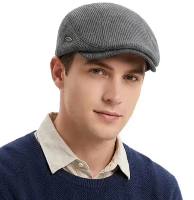 Productafbeelding van Herrenmütze, verstelbaar, model newsboy, grijs, polyester en katoen
