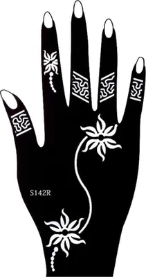 Produktbild von Henna Tattoo Schablone für die Rechte Hand