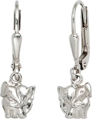 Produktbild von JOBO Kinder Boutons Elefant 925 Sterling Silber teilmattiert Ohrringe Ohrhänger