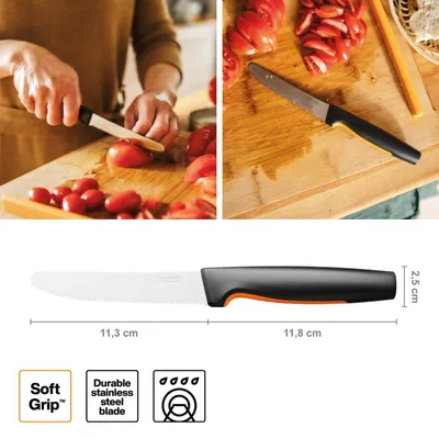 Produktbild von Fiskars Tomatenmesser 23 cm, Japanischer Edelstahl, Functional Form, Küchengerät