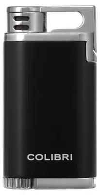 Produktbild von Colibri *Belmont II* Feuerzeug schwarz/chrom mit Jet Flame + Füllstandanzeige