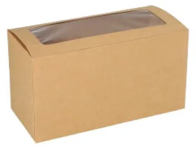 Produktbild von Cupcake-Kartons eckig 10 cm x 18,5 cm x 8,5 cm mit Sichtfenster aus PLA