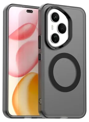 Immagine prodotto di Custodia magnetica per Honor 400 Pro, sottile custodia traslucida opaca antiurto nera