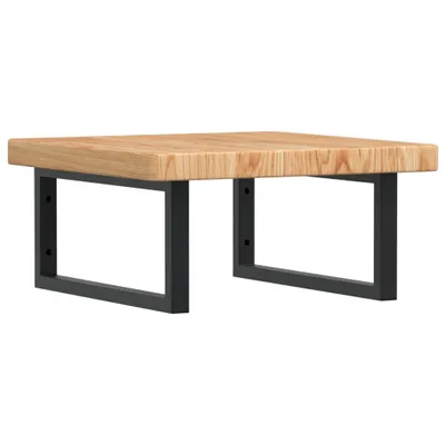 Produktbild von Waschtischplatte mit Halterung Stahl und Massivholz Eiche