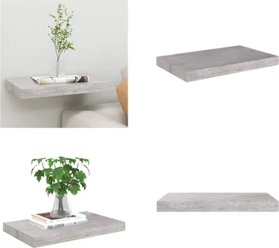 Obrázek produktu pro vidaXL Plovoucí police betonová šedá 50x23x3,8 cm MDF - Nástěnná police - Nástěnné police - Plovoucí nástěnná police - Plovoucí nástěnná police