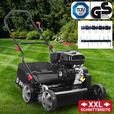 Produktbild von BRAST Benzin Vertikutierer 4,5kW (6,12PS) | 4-Takt Motor 212ccm | 40-45cm Arbeitsbreite | 50L Fangkorb | viele Modelle für kleine bis sehr große Rasenflächen | BRB-RV-45212