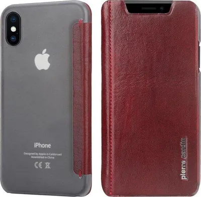 Image de Étui pour iPhone Xs/X - Pierre Cardin - Rouge - Cuir