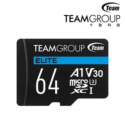 Produktbild von Team TEAUSDX64GIV30A103 Elite A1 CARD Micro SDXC UHS-I U3 A1 V30 microSDXC Speicherkarte, 64 GB, UHS-II