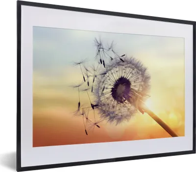 Produktbild von MuchoWow® Gerahmtes Poster Löwenzahn 40x30 cm - Poster mit Schwarzem Bilderrahmen Wandposter Rahmen Foto Bilder - Bilderrahmen - Poster im Rahmen