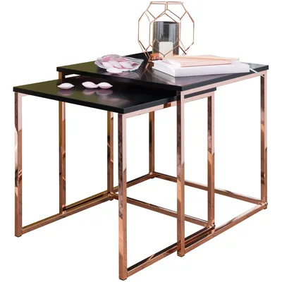 Produktbild von WOHNLING Satztisch Beistelltisch Metalltisch Ablagetisch modern Couchtisch Set