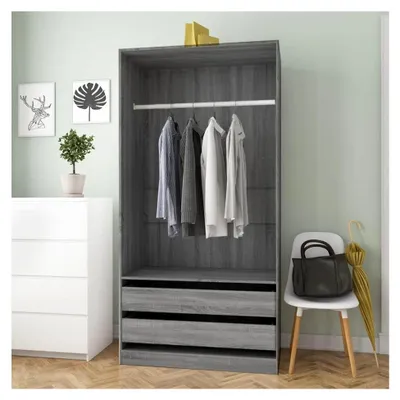 Produktbild von Kleiderschrank Grau Sonoma 100 x 50 x 200 cm aus Holzwerkstoff