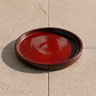 Zdjęcie produktu dla Podstawka pod doniczkę ceramiczna Provencelia Tropikalna czerwień, Ø24 cm x H5 cm, mrozoodporna