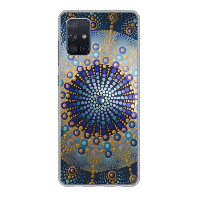 Produktbild von MuchoWow® Handyhülle Schutzhülle Hülle für Samsung Galaxy A51 5G Kreis - Mandala - Blau - Gelb Silikon Softcase Handy Hülle - Abbildung