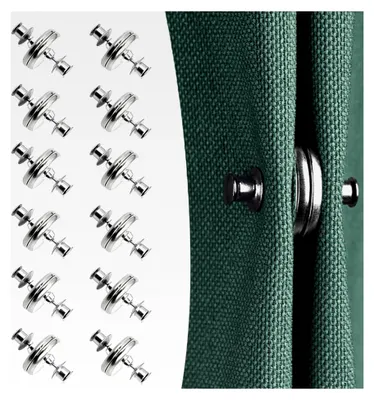 Produktbild von 12 Paare Duschvorhang mit Magnet, Duschvorhang Gewichte, Magnetischer Vorhang zur Vermeidung von Lichtverlust, für Schlafzimmer, Wohnzimmer, Esszimmer, Badezimmer, Büro