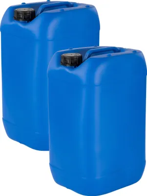 Produktbild von kanister-vertrieb® 2 Stück 25 Liter 25 L Kanister Camping Outdoor Wasserkanister lebensmittelecht Farbe blau inkl. Etikett (2x25 knb)
