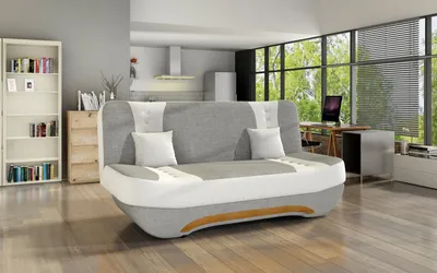 Produktbild von Krudox EVA 3 Sitzer Schlafsofa 189x88x90 cm Grau Weiß Couch mit Schlaffunktion 120x182 cm Bettkasten Sofa mit Stauraum Stoff Sawana Kunstleder