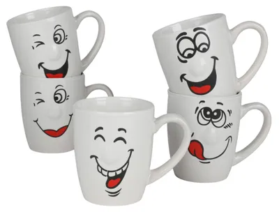 Image de Tasse à café avec visage de smiley 300ml Tasse à café Pot à thé Céramique