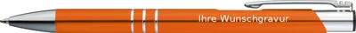 Produktbild von Kugelschreiber aus Metall / mit Gravur / Farbe: orange