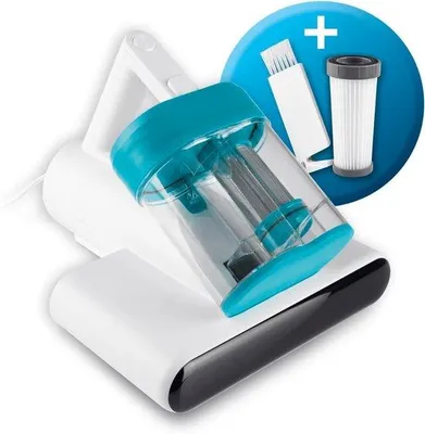 Zdjęcie produktu dla Odkurzacz ręczny z lampą UV-C i filtrem HEPA dla alergików – odkurzacz do materacy z funkcją ultradźwiękową i grzewczą – wydajny odkurzacz do skutecznego usuwania roztoczy