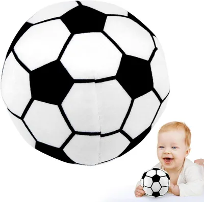 Imagen del producto de Sonajero de peluche con forma de balón de fútbol, de 8 cm, para bebés