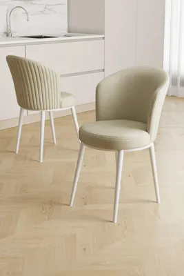 Produktbild von Skye Decor, Hochwertiges Stuhlset (6 Stück) - Metallrahmen, Creme & Weiß, 100% Komfort