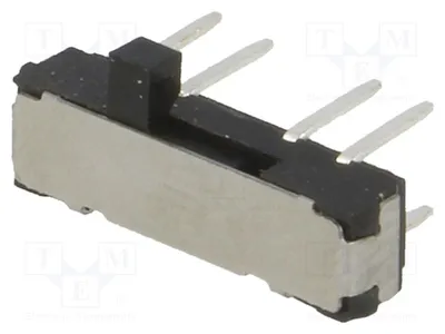 Obrázok produktu pre 2x Spínač posuvný, 0,3A/6V DC, poloha: 3 (OFF-ON-ON), typ: posuvný