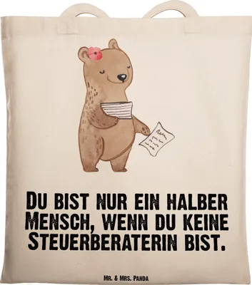 Produktbild von Mr. & Mrs. Panda Stoffbeutel Steuerberaterin Herz - Transparent - Geschenk, canvas tasche, Tote Bag, Uni, Laptoptasche, Schultasche