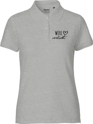 Produktbild von Huuraa Damen Polo Shirt Werl verliebt XXL Sport Grey Bio Baumwolle Fairtrade Poloshirt Geschenkidee