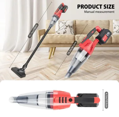 Immagine prodotto di Aspirapolvere portatile senza fili - Aspirapolvere per auto - 1 batteria da 2200 mAh - Potente aspirazione - Portatile - 3 filtri