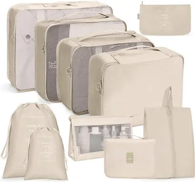 Produktbild von Famanu Packwürfel Kofferorganizer - 10-teilig, beige