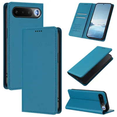 Produktbild von Handyhülle für Realme 16, Kunstleder Klapphülle Stoßfeste Magnetische Hülle mit Ständer Blau