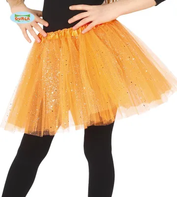 Produktbild von Tutu mit Glitter für Mädchen orange - Einheitsgröße