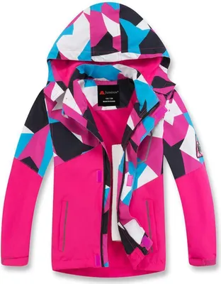 Produktbild von Kinder Windjacke Jacke Übergangsjacke Outdoorjacke Freizeitjacke Rosa/Mehrfarbig 134/140
